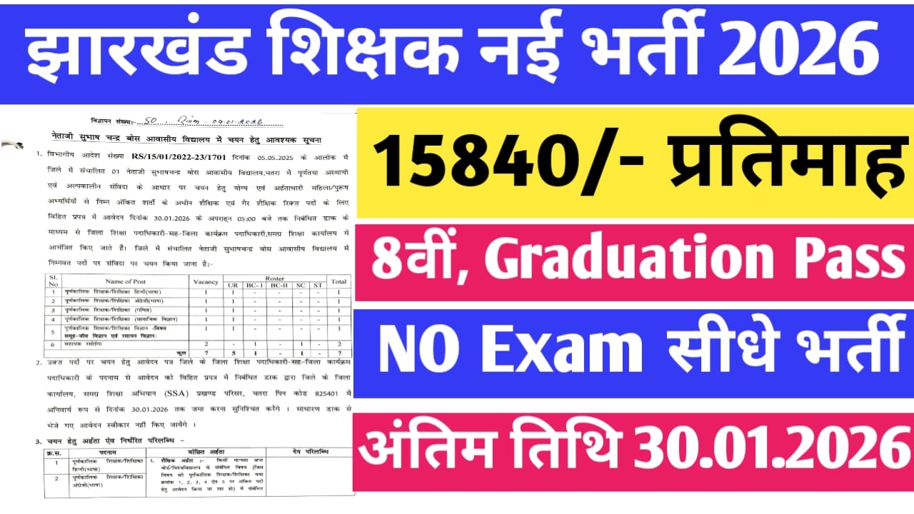 Jharkhand Teaching & Non Teaching Bharti 2026